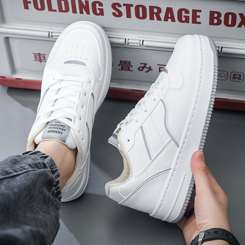 Men's thick soled casual small white shoes four seasons outdoor breathable comfort versatile walking shoes student running shoes 4