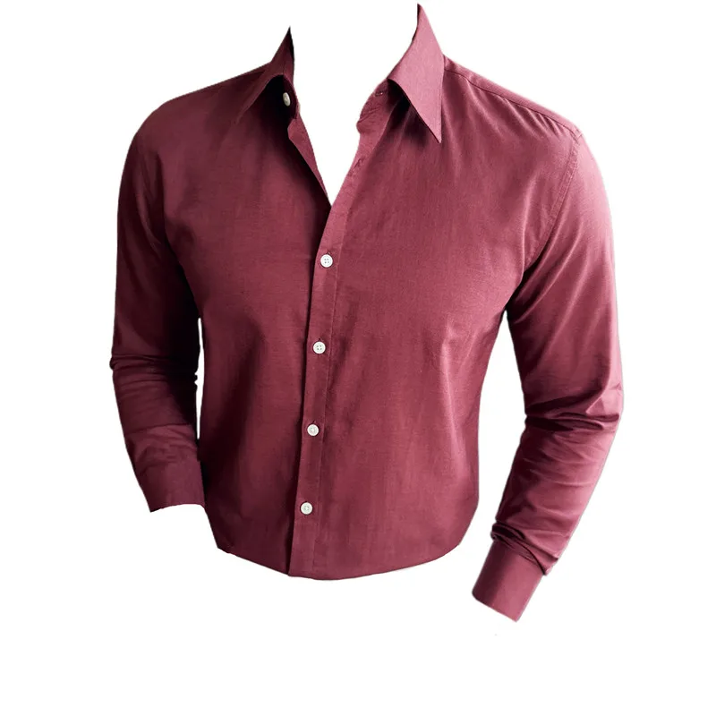 Men Luxury Cotton Linen Shirts Breathable Thin Social Shirt Dress Vintage Slim Fit Plain Color Tuxedo 4XL
