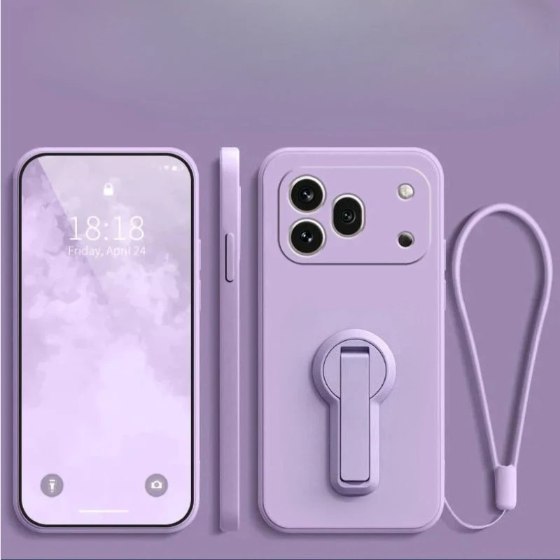 Liquid Silicone Shockproof Case with Lanyard and Stand Holder
