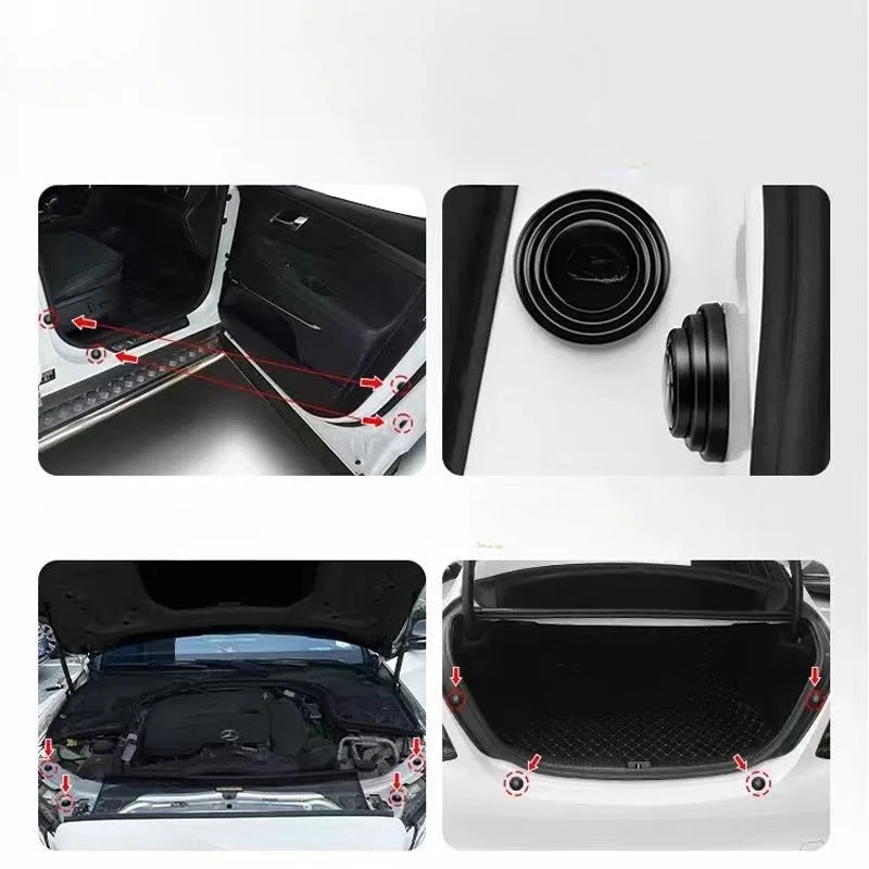 Car Trunk Sound Insulation Pad Universal Door Shock Absorbing Gasket For VW Shockproof Thickening Cushion Stickers 4Pcs/Lot car cushion