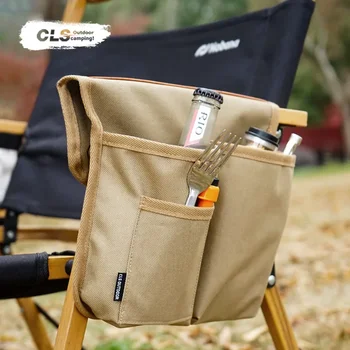 Borsa Laterale per Sedia da Esterno, Attrezzatura da Campeggio, Borsa da Appendere al Bracciolo della Sedia da Pesca, Borsa Portaoggetti Multifunzionale Portatile