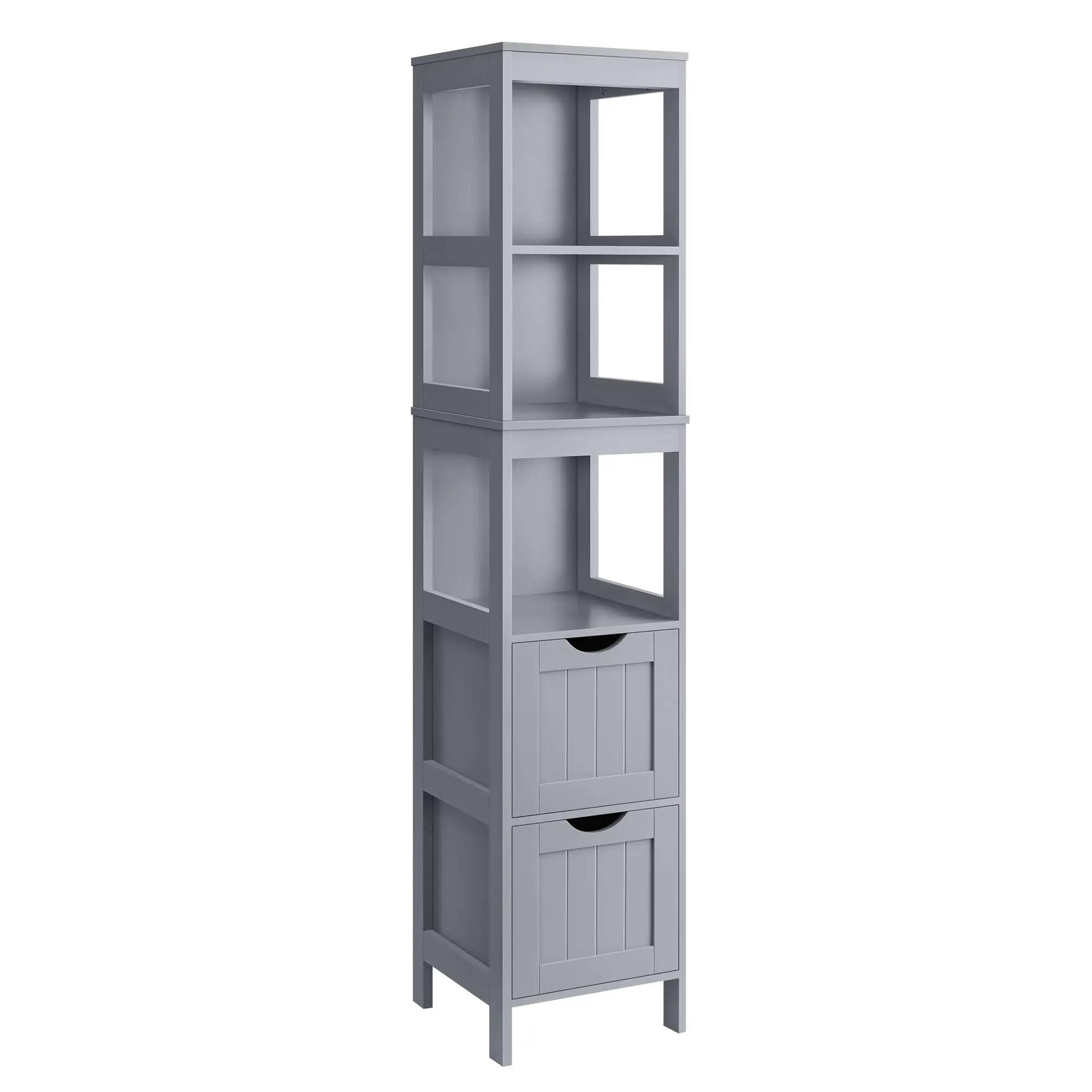 

Bathroom Floor Cabinet, Bathroom Storage Organizer Rack Stand, Multifunctional Corner Unit, 2 Drawers, Dove Grey