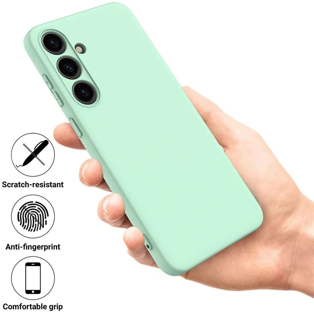 Delicate Liquid Silicone Soft Phone Case with Camera Lens Protector Cover