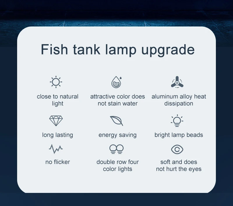 Aquarium Licht LED Weitwinkel Wasserdichte Aquarium Lampe Tauch Hohe Helligkeit RGB Aquarium Dekor Licht Pflanze Wachsen 27-57 cm – Detail 2