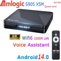 X88 PRO Amlogic S905 X5M Android 14.0 Quad Core 8K Video Decoding Voice Assistant AI SR 1000M LAN Wifi6 BT5.0 Smart TV Box