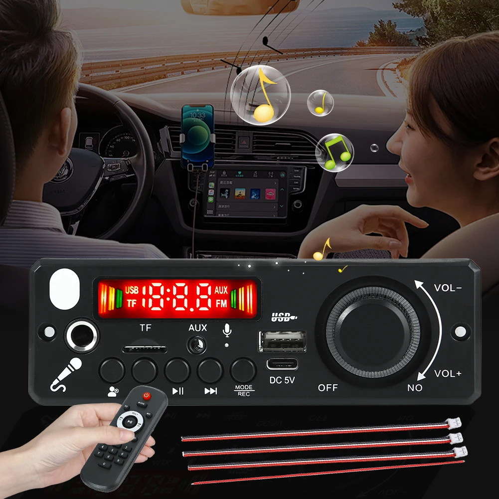 5.0   FM ù TF USB MP3 WMA   ũ ڵ, 6W   , DC 5V  ȣȯ