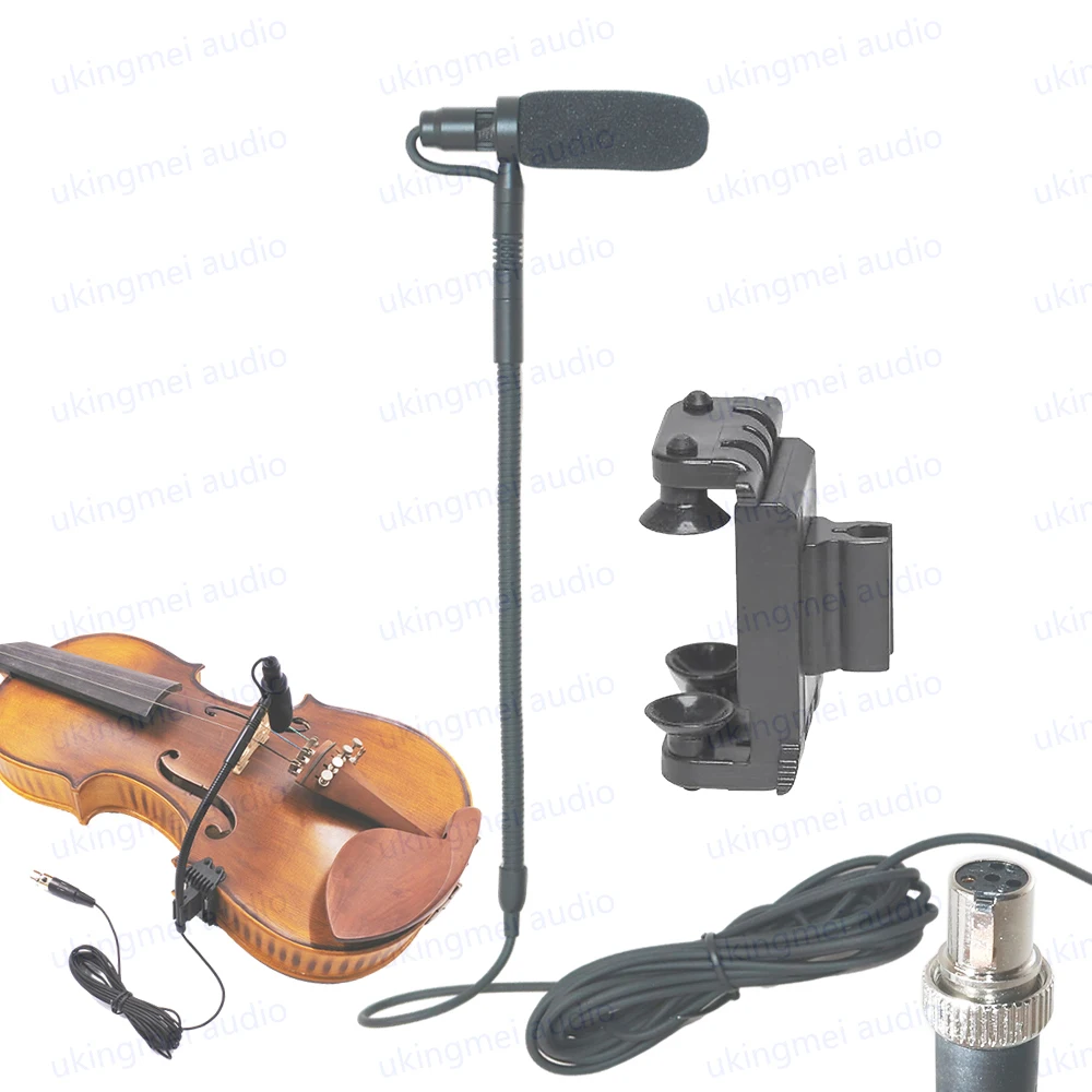 Supercardioid Condenser Microphone for Viola Acoustic Violin Musical Instrument Microphone for Body Belt-pack Transmitter System