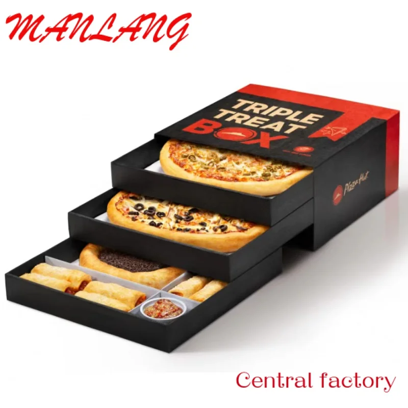 

Custom Restaurant Food Grade Customizable Three Layers Corrugated Pizza Box 32x32x4