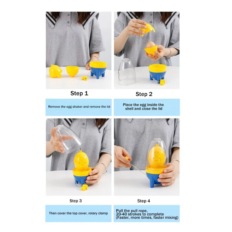 Egg Yolk Shaker -Mixing Whisk Eggs Spin Mixer Stiring Maker Puller Manual Egg Shake Tool Kitchen Cooking Baking Tools