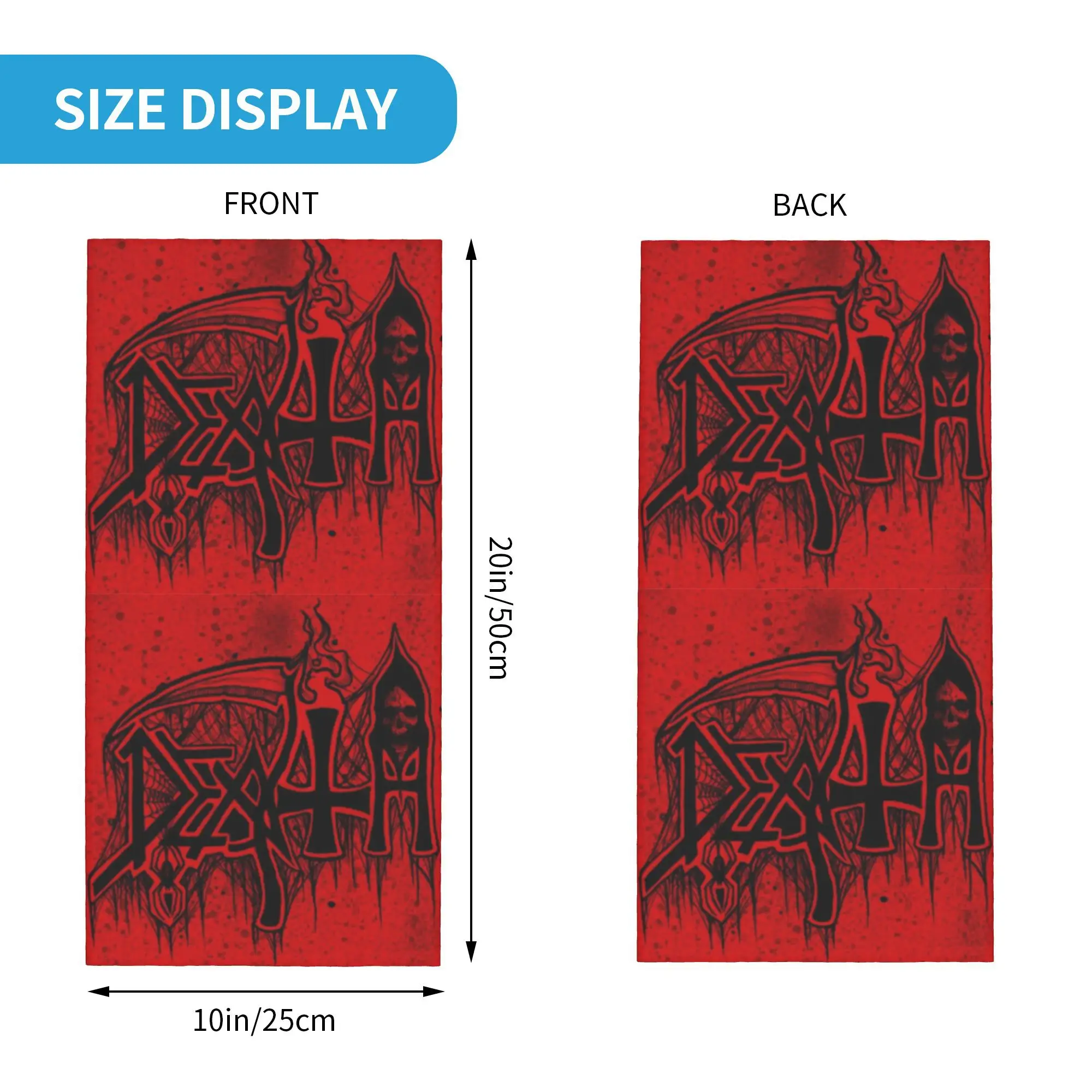 D-Deathes Metal Brand Bandana Neck Gaiter Windproof Face Scarf Cover Women Men Headband Tube Balaclava