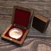 Commemorative Coin Box Medal Medal Gift Packaging Wooden Box Clamshell Storage Gift Medal Coins Antique Wooden Box 2