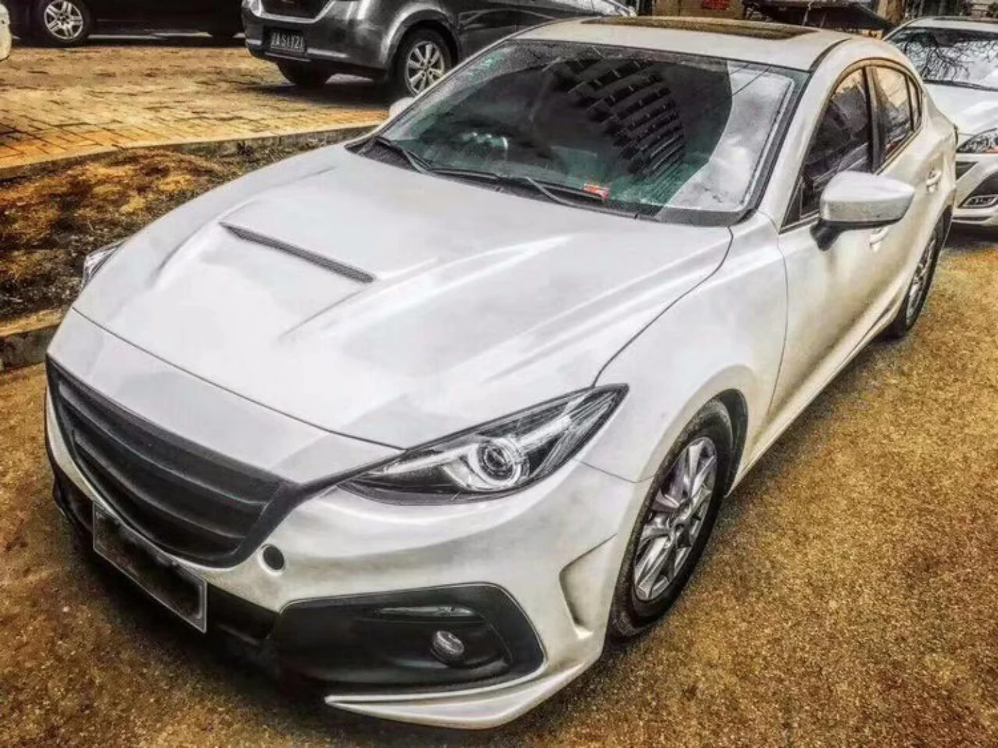 송진 탄소 섬유 엔진 후드 엔진 커버 어셈블리, Mazda3 Axela 개조 자동차 액세서리