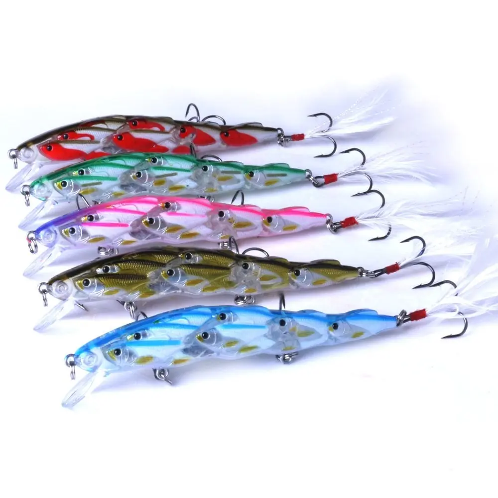 New Feather Topwater Fishing Lure Wobbler Bass Minnow Crankbait 12cm 15g Fishing Accessories Artificial Hard Bait Trout Bait