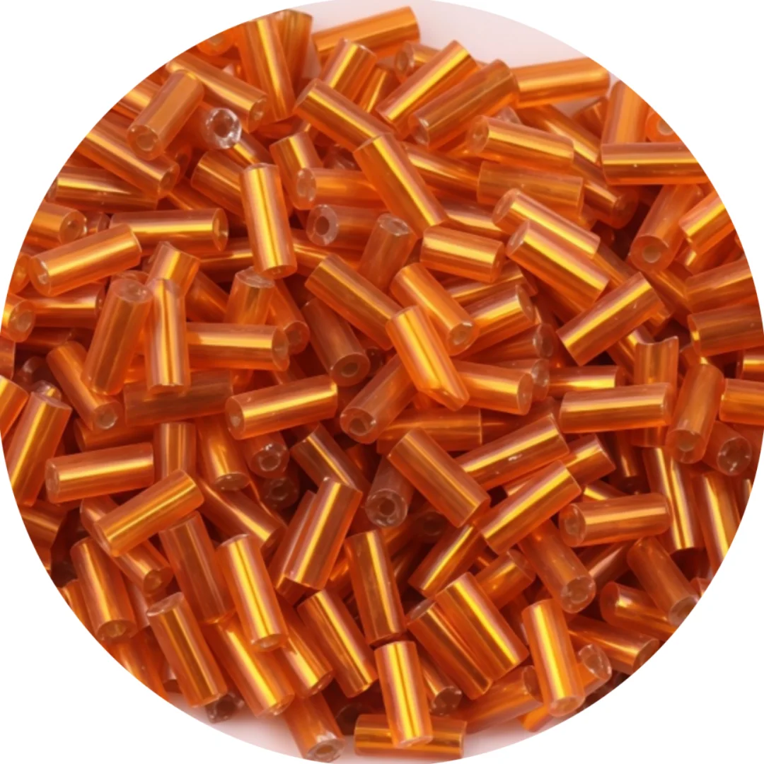 Premium Silver Core Glass Tube Beads for DIY Embroidery and Crafts