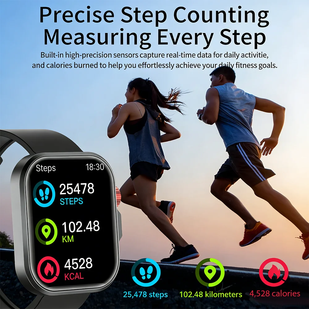 2026 New LED Flashlight Smart Watch Men Outdoor Sport Fitness Tracker Health Monitor 2.01 Inch Bluetooth Call Smartwatch 5