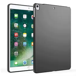 Black Shockproof Silicone Tablet Protective Case - Durable Anti - Drop Soft TPU Cover - iPad 5th 9.7 (Soft Black Shell)