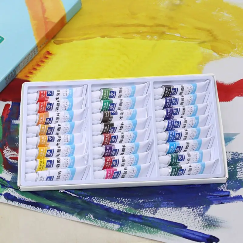12ml 12/24 Colors Professional Paint Tubes Drawing Painting Watercolor Pigment Set Artist Art Supplies