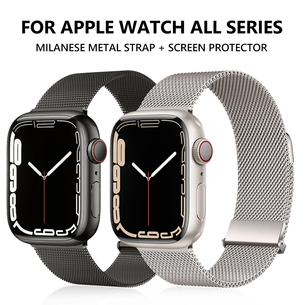 

Ремешок «Миланская петля» для Apple Watch Band Ultra 2 49 мм 9 8 7 45 мм 41 мм браслеты из нержавеющей стали iWatch 6 5 4 3 SE 44 40 мм 42 мм 38 мм