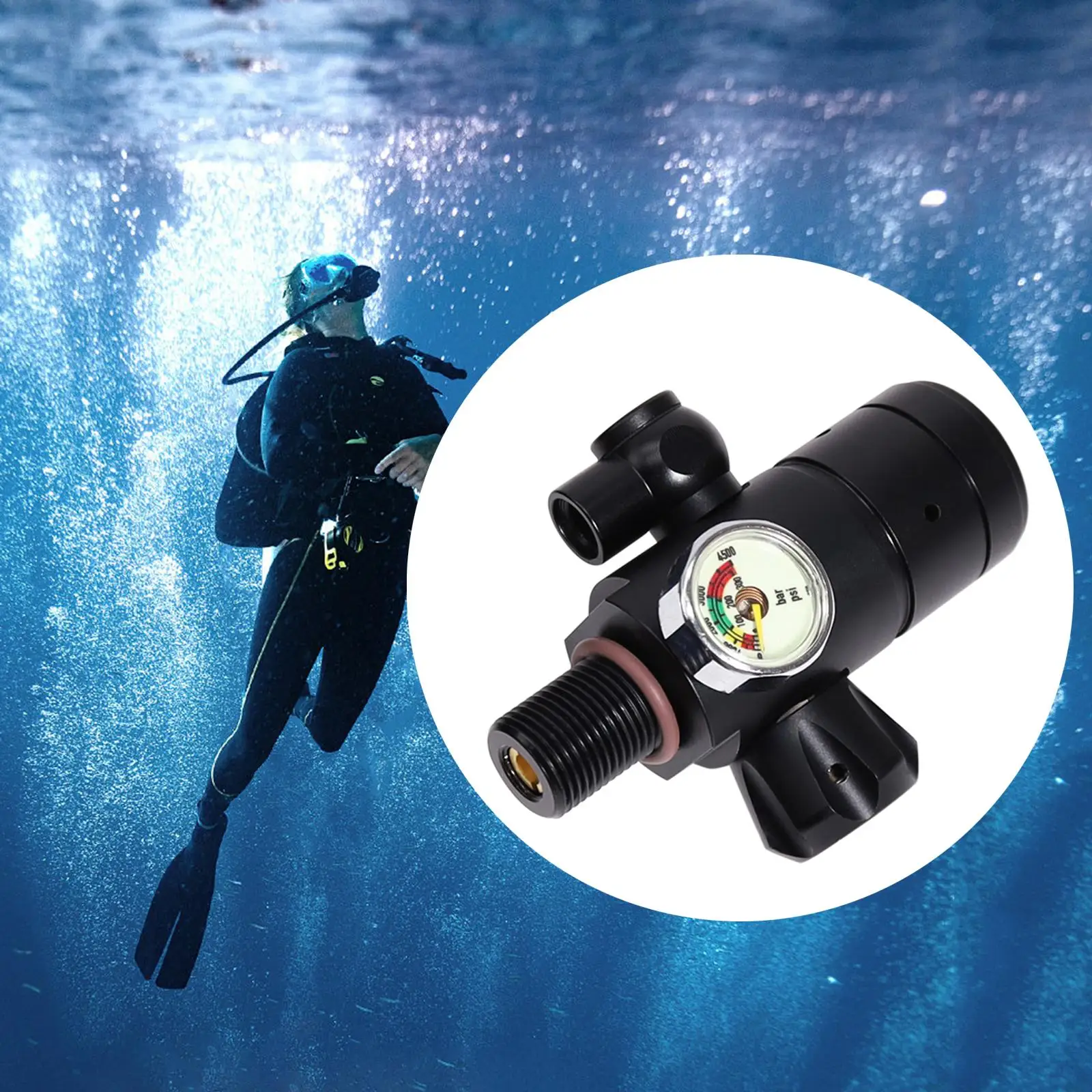 Scuba Diving Pressure Valve Charging Adapter Valve Multipurpose Cylinder Bottle Valve Diving Cylinder Valve for Outdoor Sports