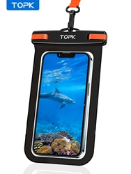 Universal Waterproof Phone Pouch with Lanyard - 2 Pack (Orange)