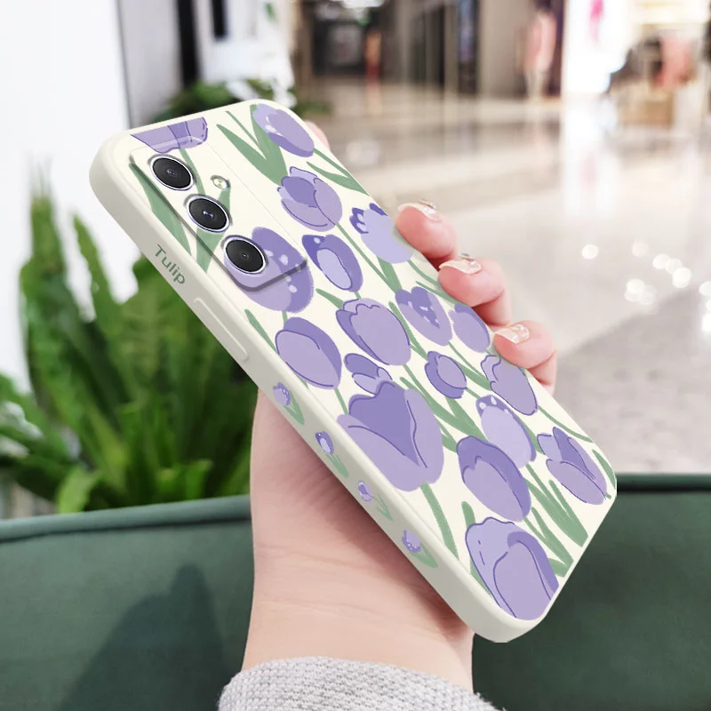 Illustrated Tulip Phone Case - Stylish Floral Design Cover