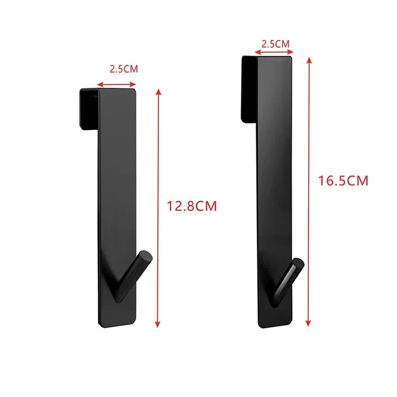 AIEX 2 Pezzi 18cm Ganci Per Porta Doccia, Acciaio Inossidabile Senza Foratura Gancio Porta Asciugamani Sopra Porta Doccia Senza Telaio Per