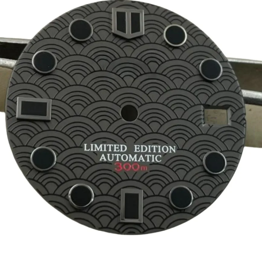 Fishscale Dial 28.5mm Black No Luminous Dial Suitable for NH35/NH36/4R35/4R36 Movement Watch Parts Nh35 Dial