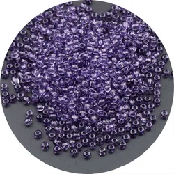 Vibrant Oling Transparent Glass Seed Beads for DIY Jewelry and Accessories (Deep Purple 19)