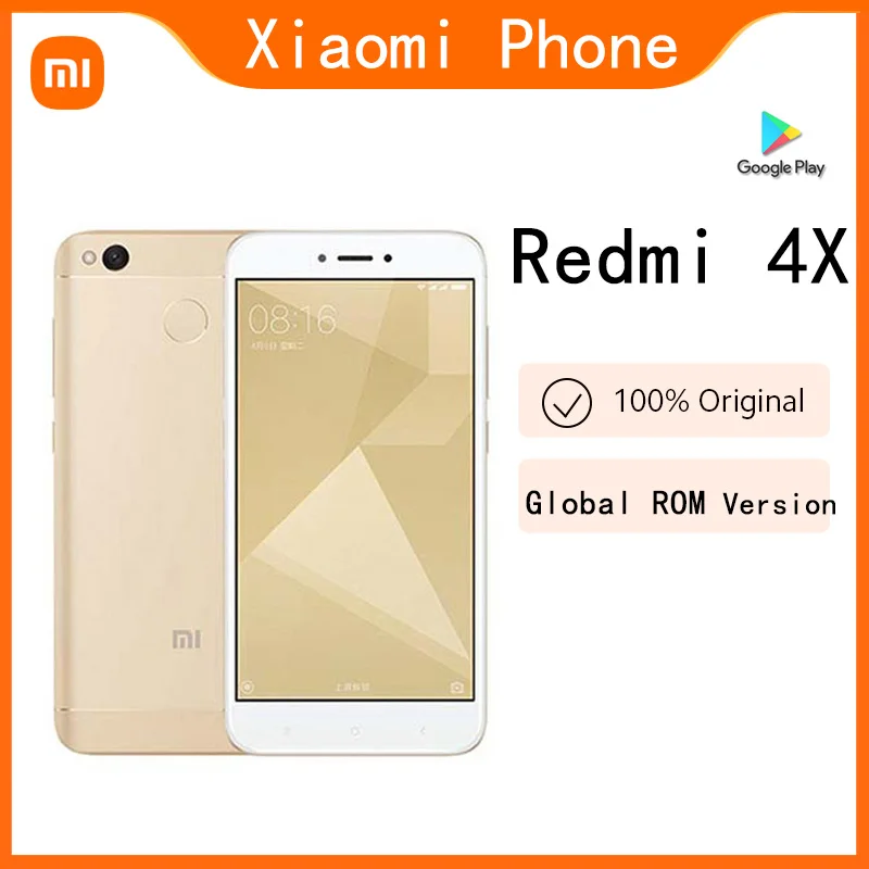 Оригинальный Смартфон Xiaomi Redmi 4X 4000 мАч Snapdragon 435 сотовый телефон на Android глобальная