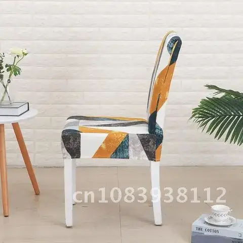 

Chair Covers Elastic Stretch Spandex Geometry Dining Chair Cover Anti-dirty Removable Office Case