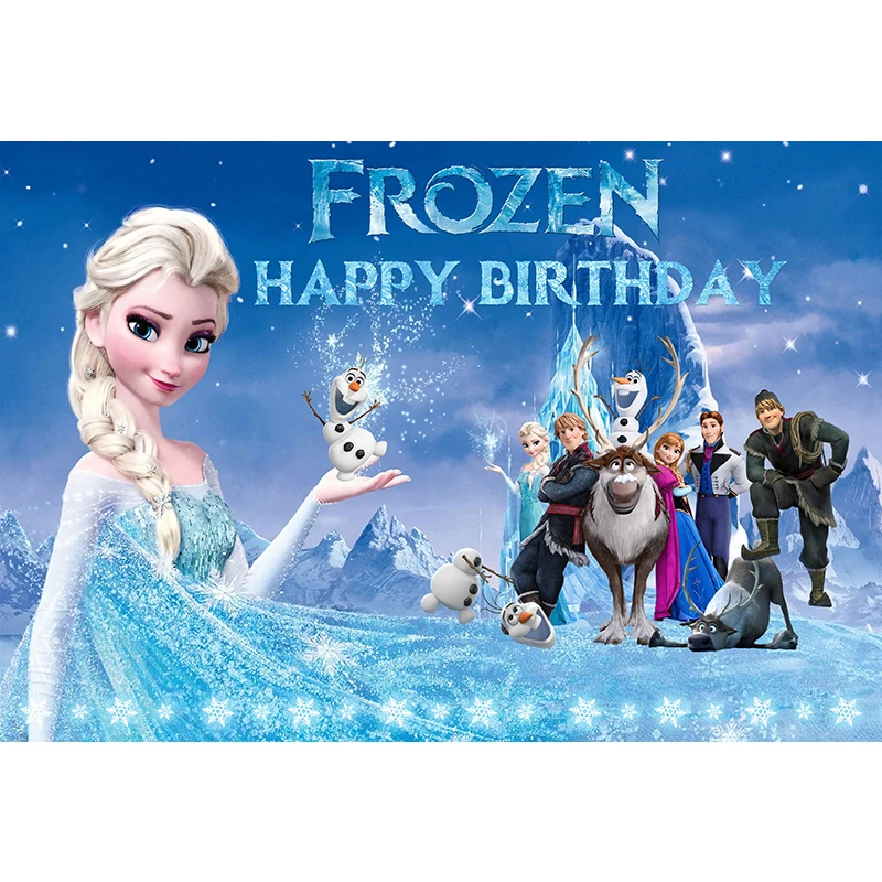 Frozen Theme Princess Elsa Anna Girls Birthday Party Backdrop Ice Winter Photography Backgrounds For Photo Studio Custom
