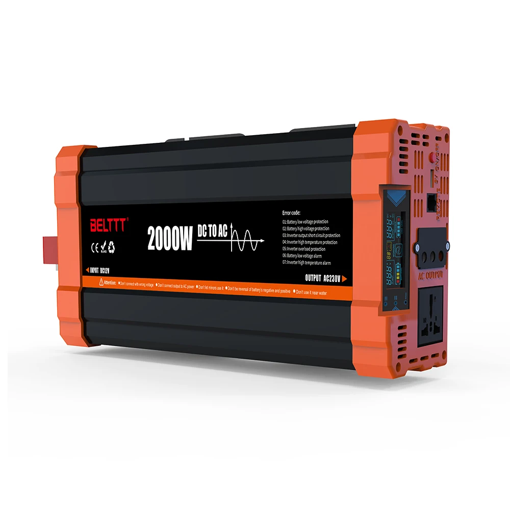 

4000W 2000W Solar Panel Inverter Pure Sine Wave 12V/24V/48V/60/72V To 220V Car Power Converter LCD Display For RV Truck