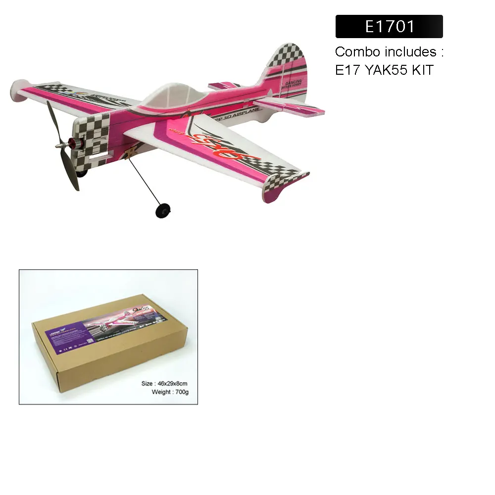 Planeur RC E17 Yak 55 EPP 800mm - Kit combiné voltige 3D