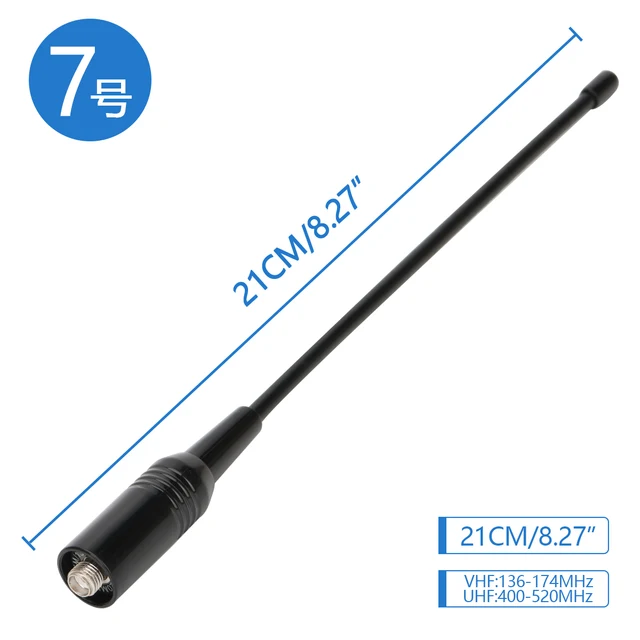 Antenne SMA Femelle Pour Talkies Walkies Baofeng UV5R, UV-82, GT-3 | 136-174 MHz VHF & 400-520 MHz UHF | Longueur 16.5 Cm
