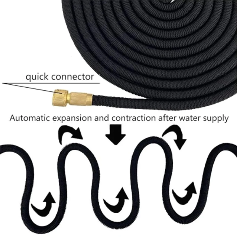 Expandable Water Hose High Pressure Expandable Water Pipe 3x Telescopic Car Washing Extension Hose Garden Irrigation Cleaning Tool