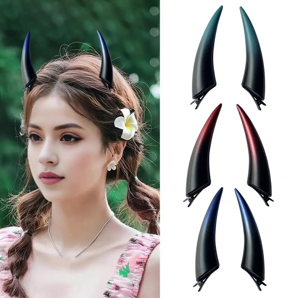 Halloween Devil Horn Hair Clip Cosplay Demons Horn Clamp Adjustable Women Girls Hair Barrette Hair Accessories Photo Prop