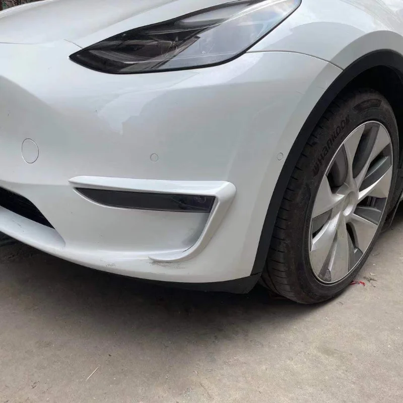 Front Bumper Cover Wind Knife for Tesla Model 3 Y ABS Glossy Black Fog Lamp Trim