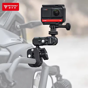 Per Hero8/7/6/5/4/3 + accessori per Action cam 360 supporto per fotocamera per bici da moto rotante staffa di montaggio per specchietto manubrio