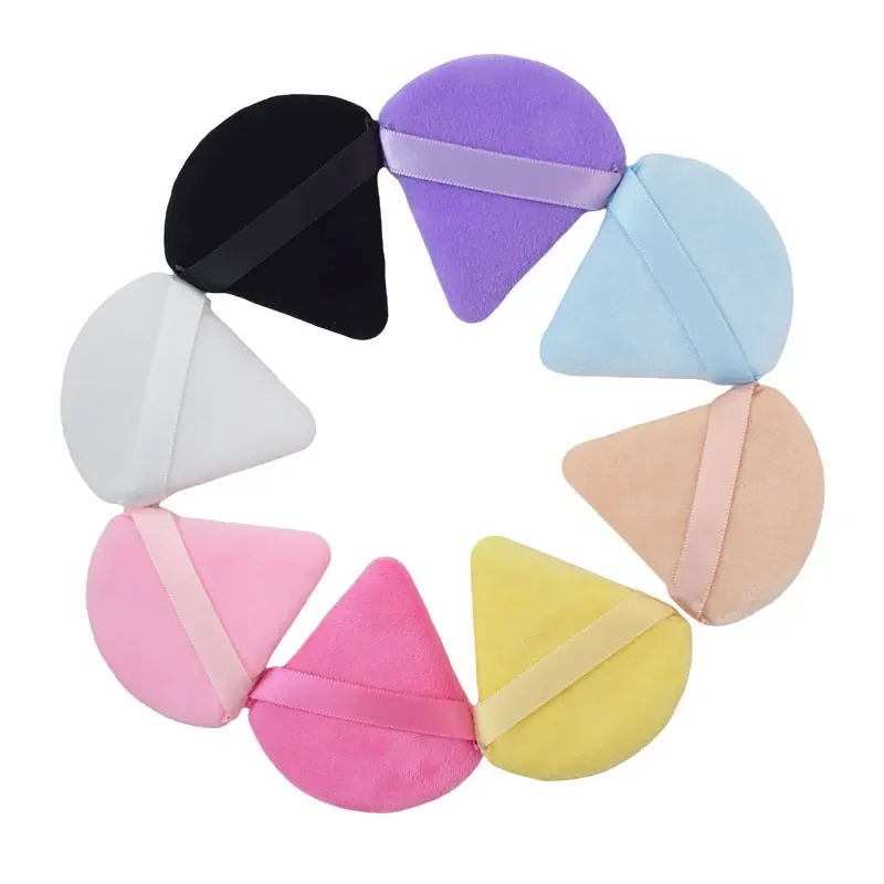 10-20PCS Triangle Velvet Powder Puff Set - Dual Use Face/Body Makeup Sponges | Hypoallergenic Travel Essential Vegan Tools