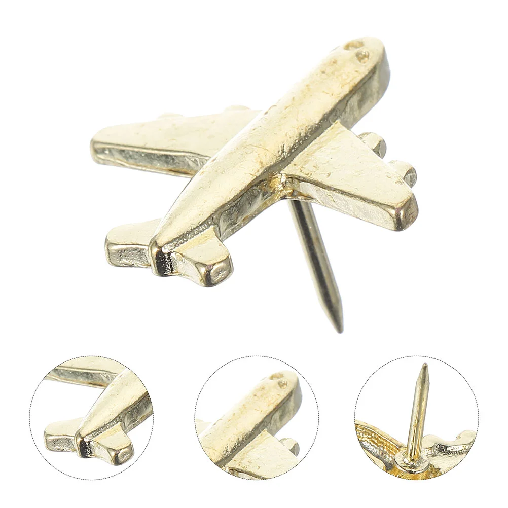 

24 Pcs Thumbtack Plane Decor Decorate Metal Push Pin Pushpin Steel Needle