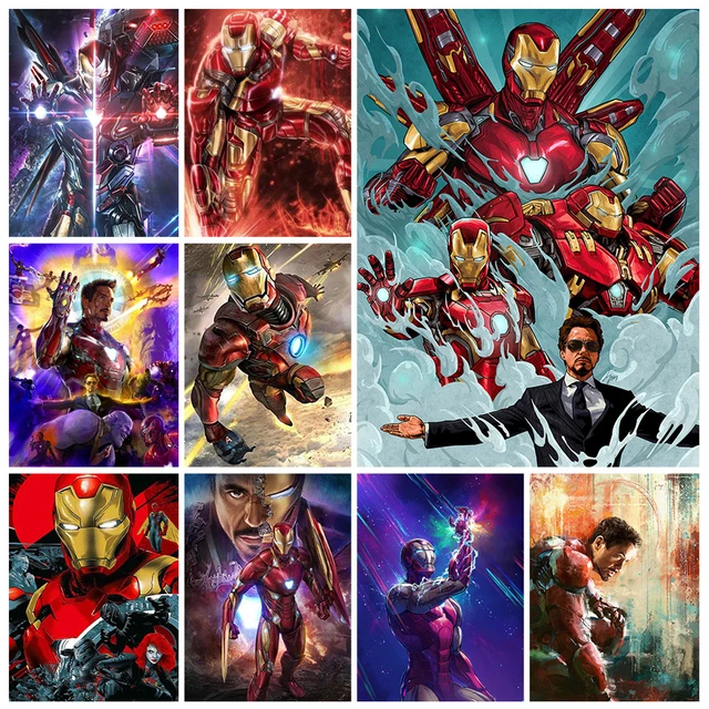 5d Diy Diamond Painting Iron Man  Marvel Iron Man Diamond Mosaic - Diamond  Painting - Aliexpress