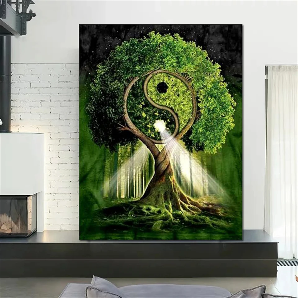 Árbol Mágico Cuadros Diamantes 5D, Diamond Painting Personalizado