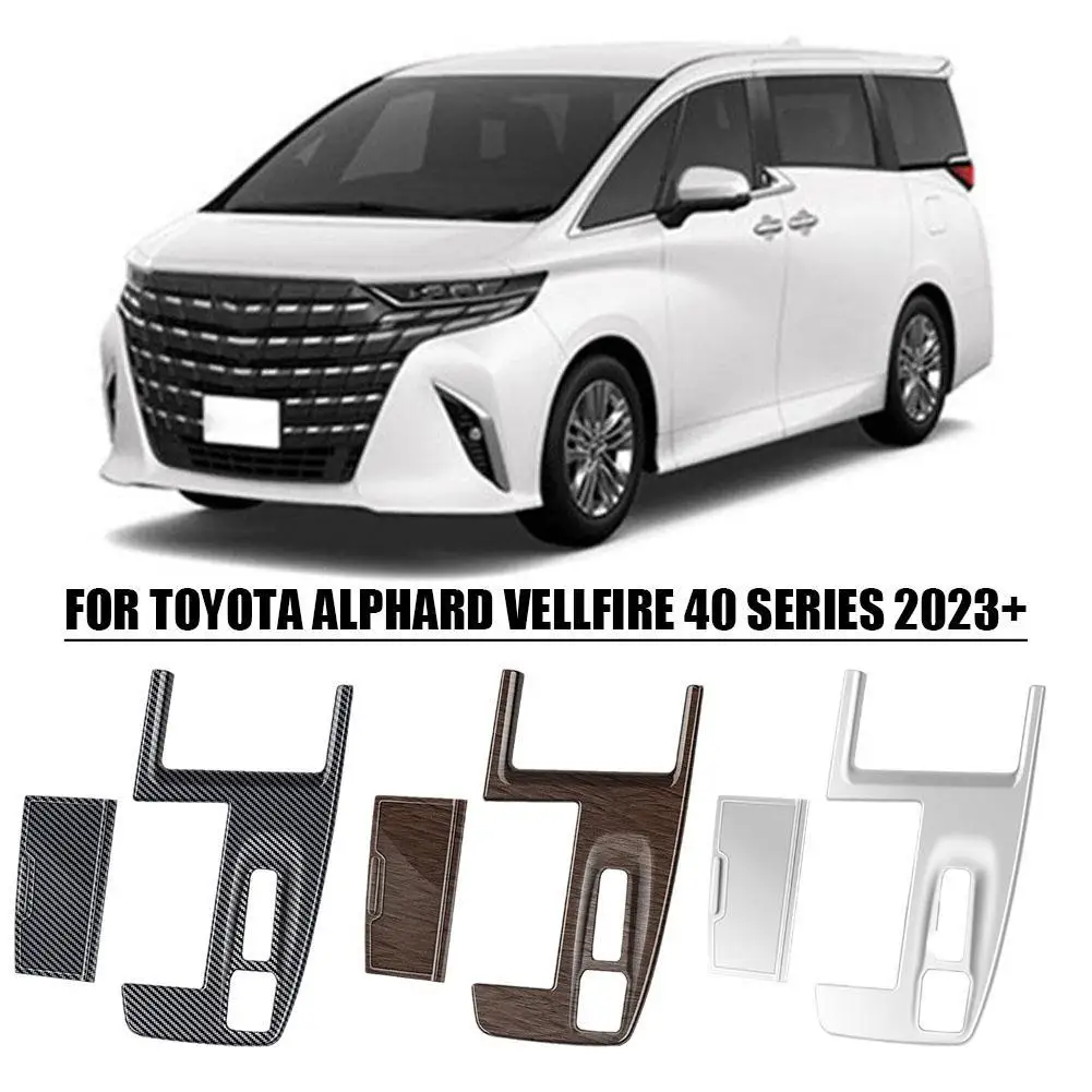 

Автомобильная панель переключения передач для Toyota Alphard Vellfire 40 серии 2023 +, центральное управление, панель переключения передач из углеродного волокна, рамка для стакана с водой RHD