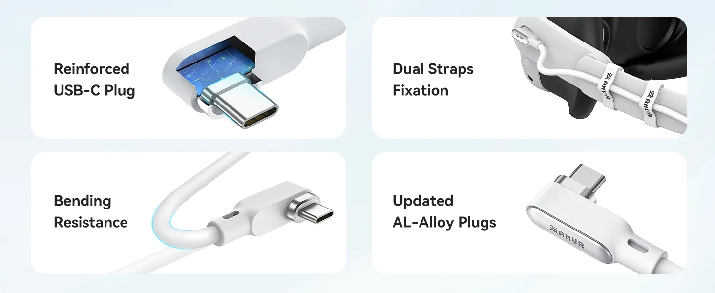 AMVR VR-Link-Kabel für Meta Quest 3/3S/ Quest2 Pico 4 Zubehör 36 W USB3.0 VR-Headset Schnellladekabel Spielen während des Ladegeräts – Detail 6
