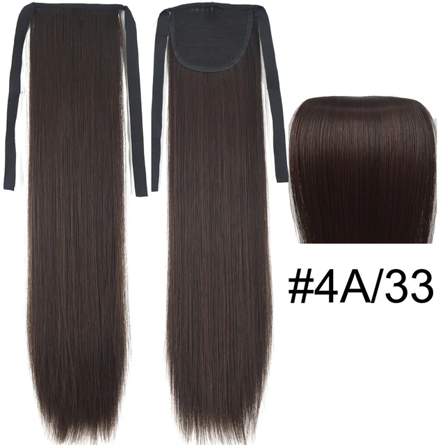 TOPREETY Synthetic Fiber Heat Resistant Straight Ribbon Ponytail Extensions 1006 4A-33
