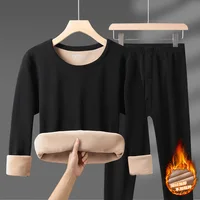 Winter Thermal Underwear Sets Men Women Velvet Tops +Long Pants Comfortable Skin-friendly Elastic Thickening Warm 2 Piece Set