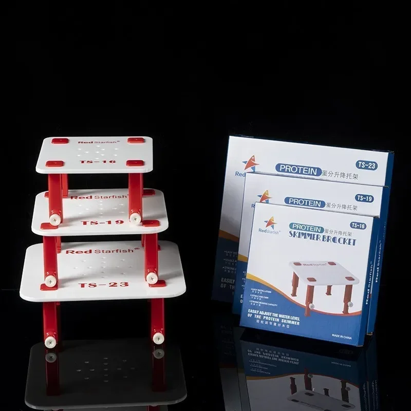 Acrylic Protein Skimmer Bracket Stand Adjustable Height for Saltwater Reef Aquarium Tank Skimmer Booster Pad
