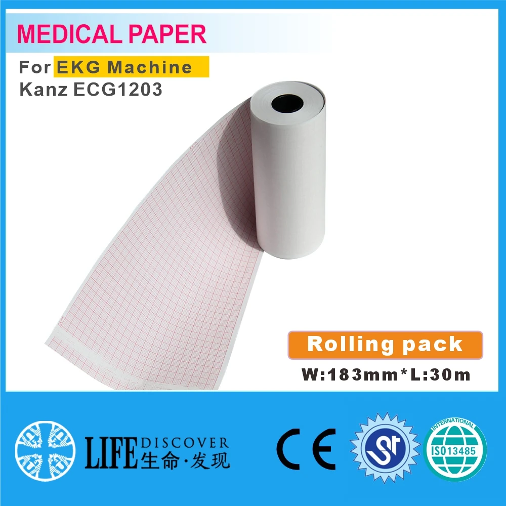Medical thermal paper 183mm*30m For patient monitor no sheet Kanz ECG1203 5rolling pack