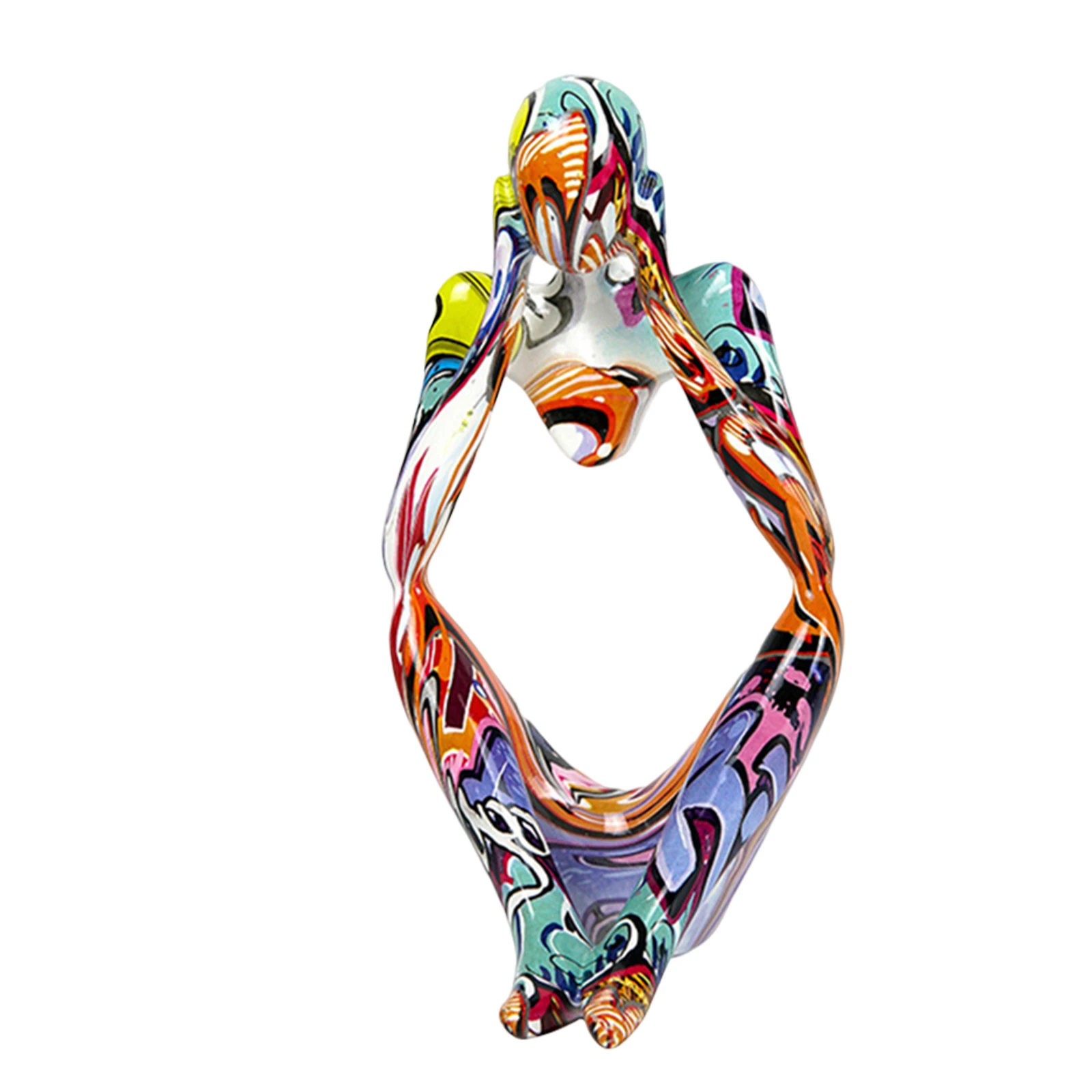 Resin Abstract Modern Thinker Sculpture Ornaments Abstract Character Figurines Mini Handicraft Home Decor for Office Study Shelf