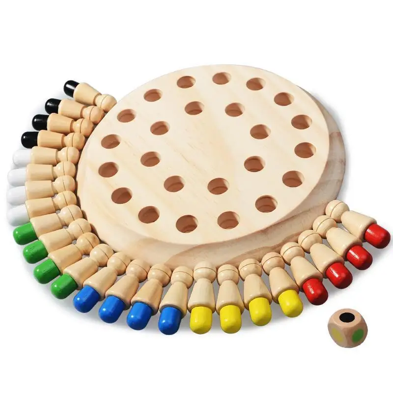 

Kids Wooden Puzzle Toys Memory Match Stick Chess Game Board Game Montessori Educational Color Cognitive Ability Toy For Children